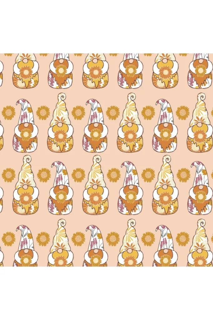 Fabric, Camelot Fabrics, Gnome Sweet Gnome Collection - Light Orange