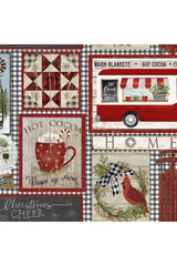 Fabric, "Home Patch" Pattern - A Christmas To Remember By Beth Albert, Multi-Patterned