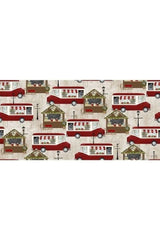 Fabric, "Cocoa Trucks" Pattern - A Christmas to Remember By Beth Albert, Beige