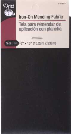 Dritz Iron on Mending Fabric 6in x 13in Black