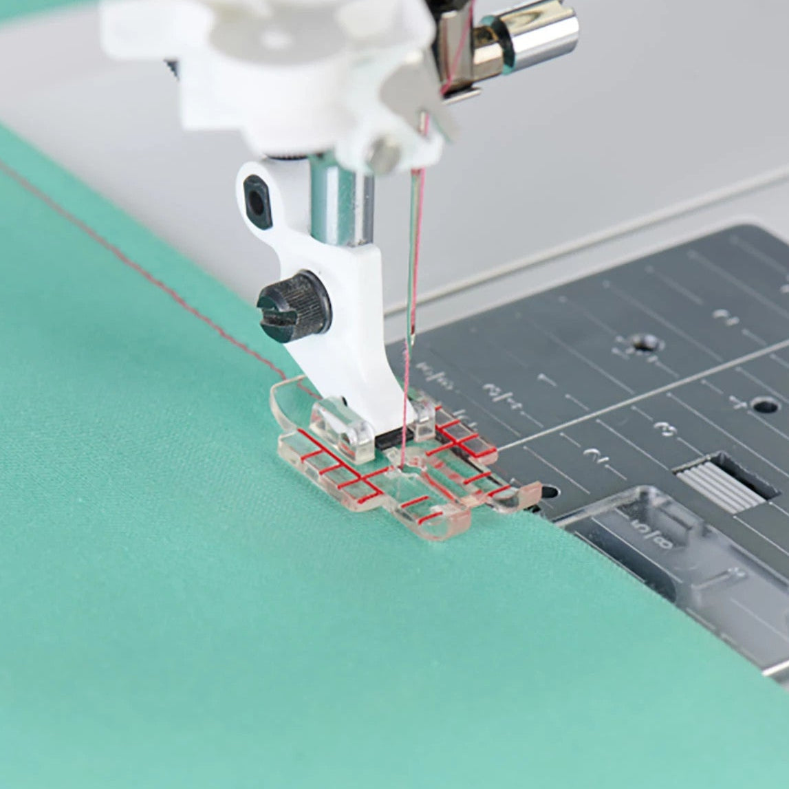 HUSQVARNA® VIKING® Clear Adjustable 1/4 Inch Piecing Foot with Guide