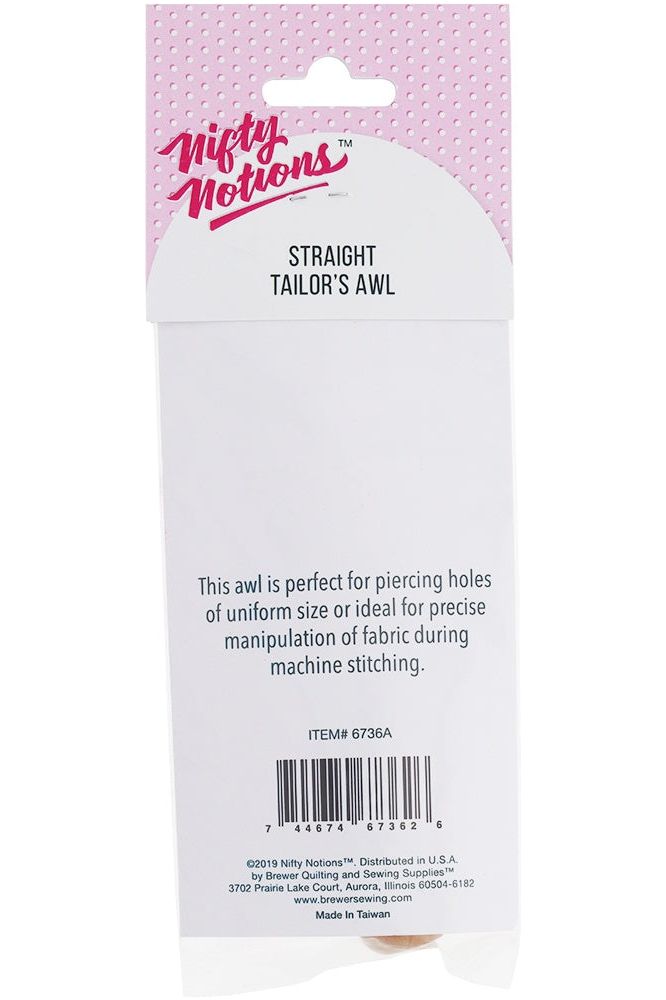 Straight Tailors Awl 5-1/4in, Nifty Notions