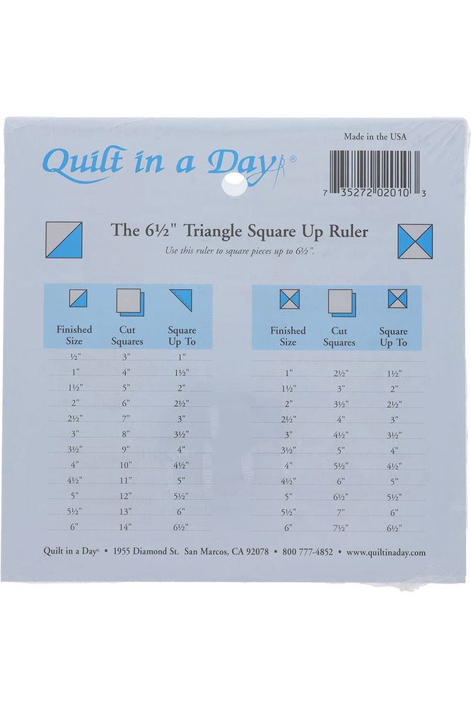 6.5" Triangle Square Up Ruler