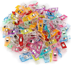 QMay Sewing Clips, 100 Pcs Premium Quilting Clips - Random Color, 27x15x10mm