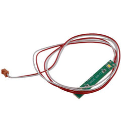 Electronic component with red and white wires on a white background