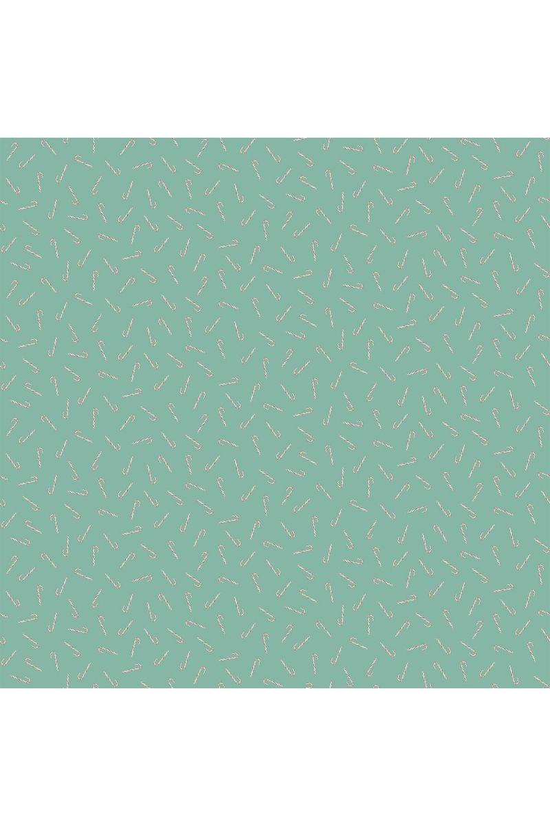 Fabric, Figo, Noel Candy Canes - Red, Green - 90515
