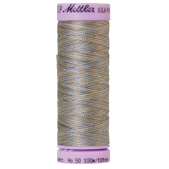 Mettler Silk-Finish 50wt Variegated Cotton Thread 109yd/100M Silvery Blues