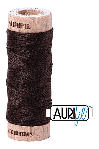 Aurifil Mako Cotton 6-Strand Floss 16 m 18 yd. spool - 1130 Very Dark Bark
