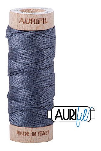 Aurifil Mako Cotton 6-Strand Floss 16 m 18 yd. spool - 1158 Medium Grey