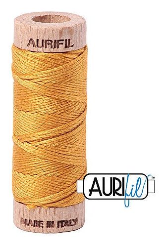Aurifil Mako Cotton 6-Strand Floss 16 m 18 yd. spool - 2140 Orange Mustard