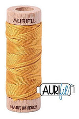 Aurifil Mako Cotton 6-Strand Floss 16 m 18 yd. spool - 2140 Orange Mustard