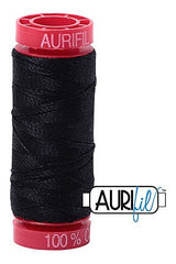 Aurifil Mako 12wt Cotton 50 m 54 yd. spool - 2692 Black