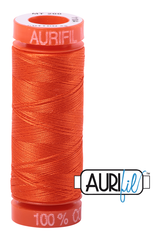 Aurifil Mako 50wt Cotton 200 m 220 yd. spool - 1104 Neon Orange