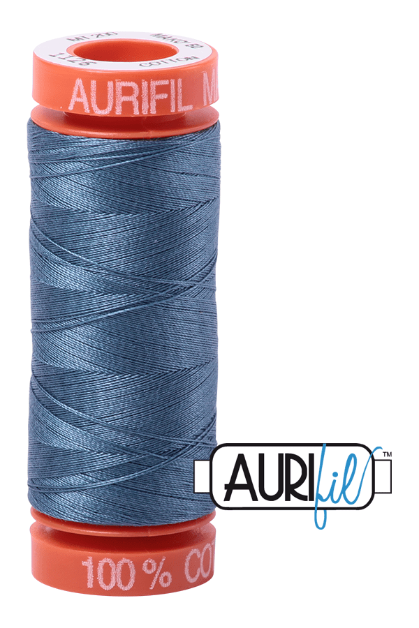 Aurifil Mako 50wt Cotton 200 m 220 yd. spool - 1126 Blue Grey