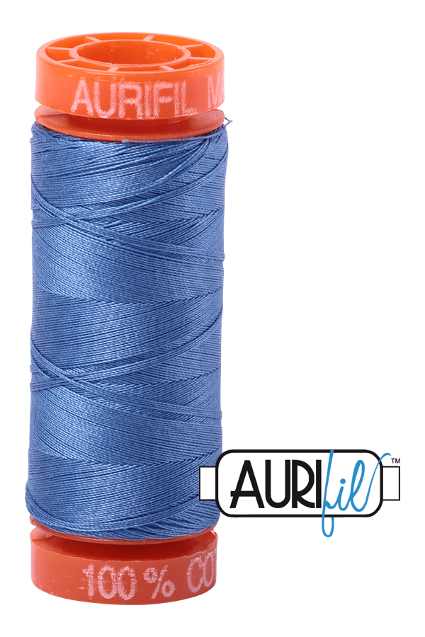 Aurifil Mako 50wt Cotton 200 m 220 yd. spool - 1128 Light Blue Violet