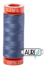 Aurifil Mako 50wt Cotton 200 m 220 yd. spool - 1248 Dark Grey Blue
