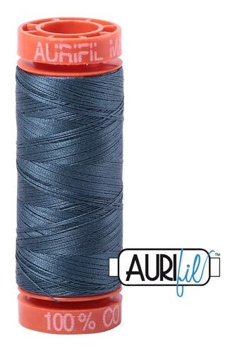 Aurifil Mako 50wt Cotton 200 m 220 yd. spool - 1310 Medium Blue Grey