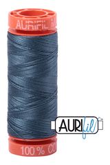 Aurifil Mako 50wt Cotton 200 m 220 yd. spool - 1310 Medium Blue Grey