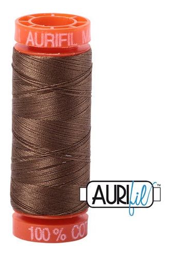 Aurifil Mako 50wt Cotton 200 m 220 yd. spool - 1318 Dark Sandstone
