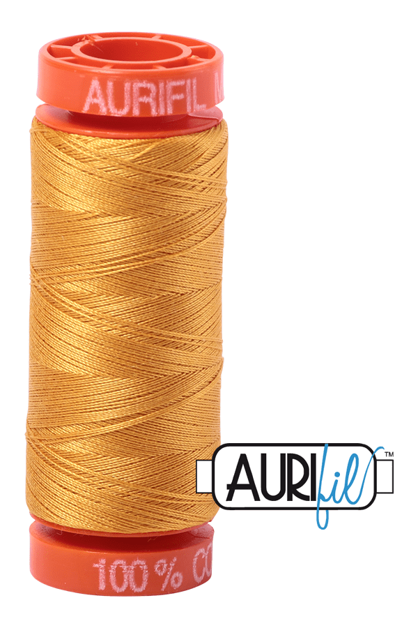 Aurifil Mako 50wt Cotton 200 m 220 yd. spool - 2140 Orange Mustard