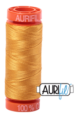 Aurifil Mako 50wt Cotton 200 m 220 yd. spool - 2140 Orange Mustard