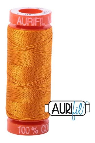 Aurifil Mako 50wt Cotton 200 m 220 yd. spool - 2145 Yellow Orange