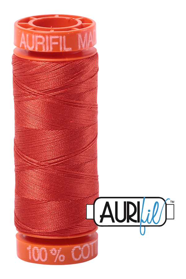 Aurifil Mako 50wt Cotton 200 m 220 yd. spool - 2245 Red Orange