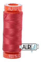 Aurifil Mako 50wt Cotton 200 m 220 yd. spool - 2255 Dark Red Orange