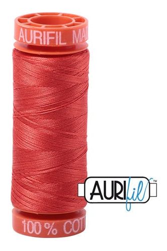 Aurifil Mako 50wt Cotton 200 m 220 yd. spool - 2277 Light Red Orange