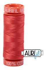 Aurifil Mako 50wt Cotton 200 m 220 yd. spool - 2277 Light Red Orange