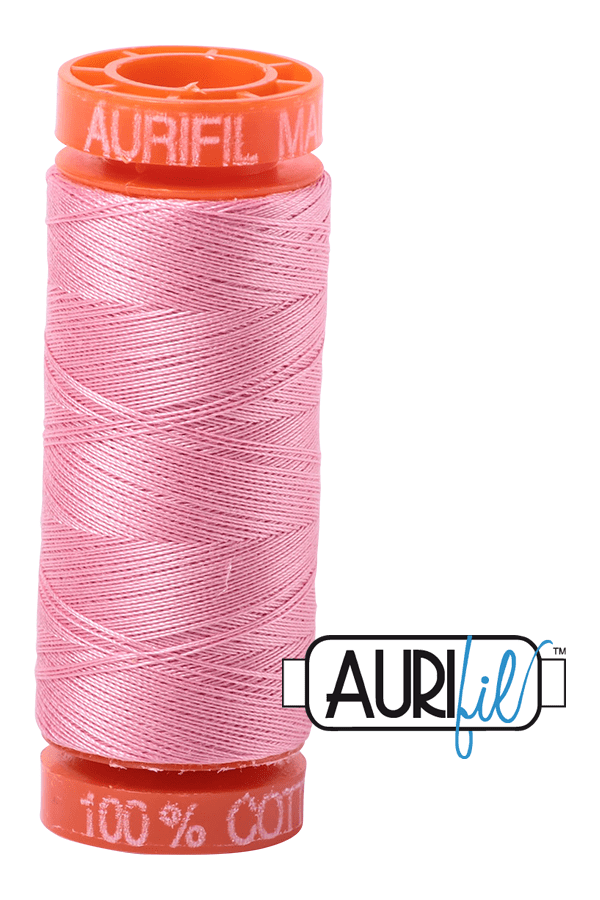 Aurifil Mako 50wt Cotton 200 m 220 yd. spool - 2425 Bright Pink