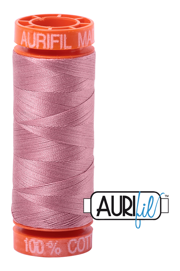Aurifil Mako 50wt Cotton 200 m 220 yd. spool - 2445 Victorian Rose
