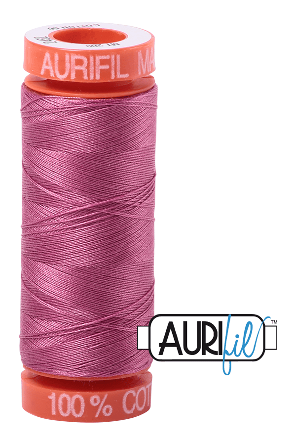 Aurifil Mako 50wt Cotton 200 m 220 yd. spool - 2452 Dusty Rose