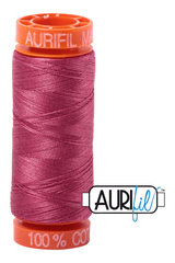 Aurifil Mako 50wt Cotton 200 m 220 yd. spool - 2455 Medium Carmine Red
