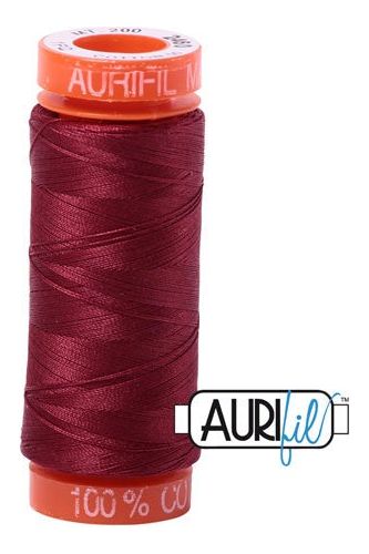 Aurifil Mako 50wt Cotton 200 m 220 yd. spool - 2460 Dark Carmine Red