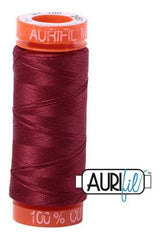 Aurifil Mako 50wt Cotton 200 m 220 yd. spool - 2460 Dark Carmine Red