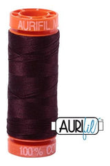 Aurifil Mako 50wt Cotton 200 m 220 yd. spool - 2465 Very Dark Brown