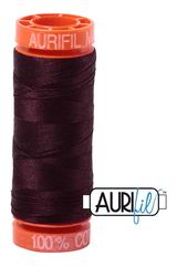 Aurifil Mako 50wt Cotton 200 m 220 yd. spool - 2465 Very Dark Brown