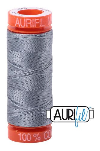 Aurifil Mako 50wt Cotton 200 m 220 yd. spool - 2610 Light Blue Grey