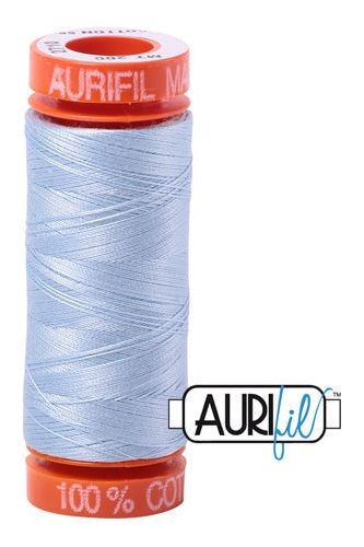 Aurifil Mako 50wt Cotton 200 m 220 yd. spool - 2710 Light Robins Egg