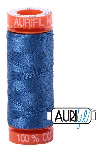 Aurifil Mako 50wt Cotton 200 m 220 yd. spool - 2730 Delft Blue