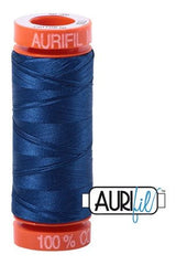 Aurifil Mako 50wt Cotton 200 m 220 yd. spool - 2780 Dark Delft Blue