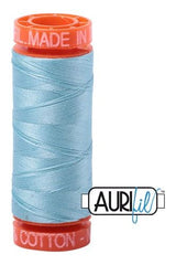 Aurifil Mako 50wt Cotton 200 m 220 yd. spool - 2805 Light Grey Turquoise