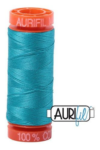 Aurifil Mako 50wt Cotton 200 m 220 yd. spool - 2810 Turquoise