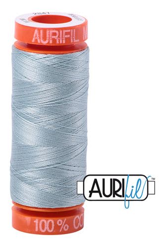 Aurifil Mako 50wt Cotton 200 m 220 yd. spool - 2847 Bright Grey Blue