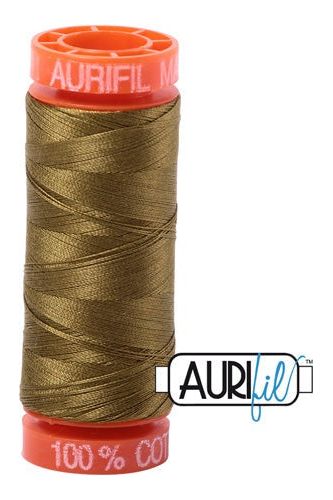 Aurifil Mako 50wt Cotton 200 m 220 yd. spool - 2910 Medium Olive