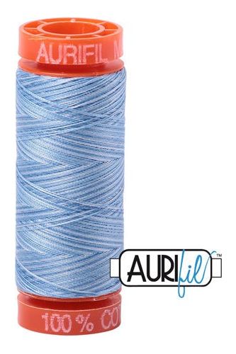 Aurifil Mako 50wt Cotton 200 m 220 yd. spool - 3770 Stone Washed Denim