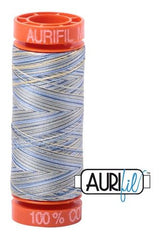 Aurifil Mako 50wt Cotton 200 m 220 yd. spool - 4649 Lemon Blueberry