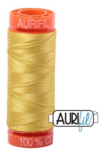 Aurifil Mako 50wt Cotton 200 m 220 yd. spool - 5015 Gold Yellow