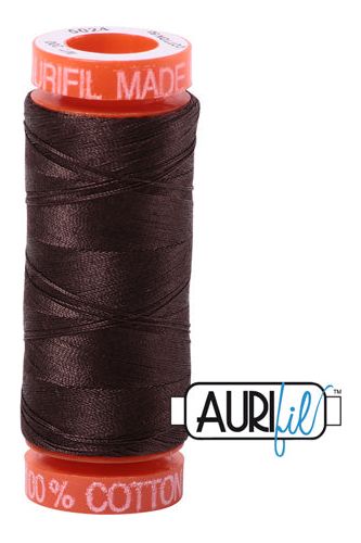 Aurifil Mako 50wt Cotton 200 m 220 yd. spool - 5024 Dark Brown
